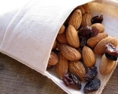 Reusable Eco Friendly Mini Snack Bag -- Organic Unbleached Muslin