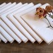 Organic Unbleached Cotton Muslin Handkerchiefs Set of 8 Gold Border - Alternative to Facial Tissues Natural Hanky Eco Friendly
