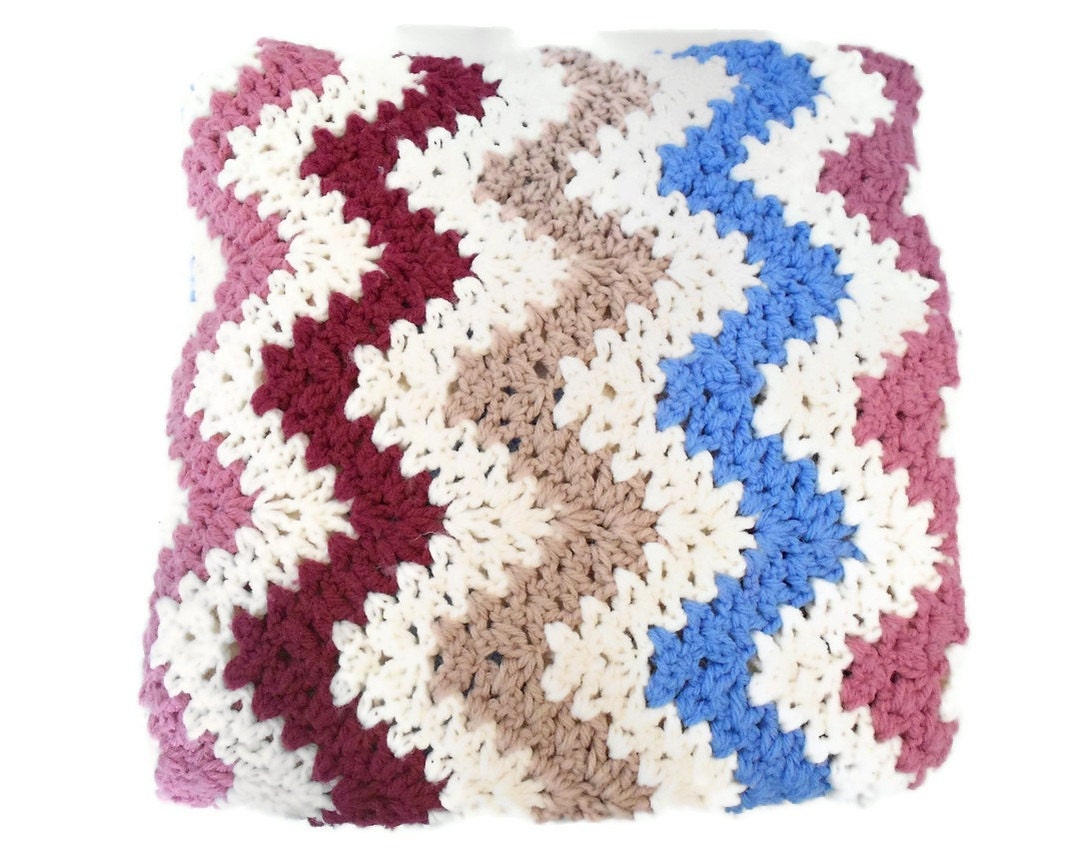 Vintage Chevron Stripe Afghan