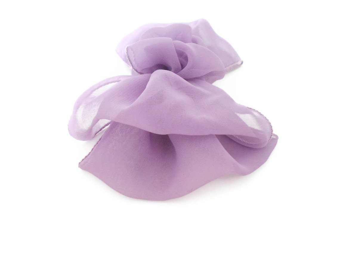 Vintage Hair Bow - Big 80s Hair Bow in Purple Lavender