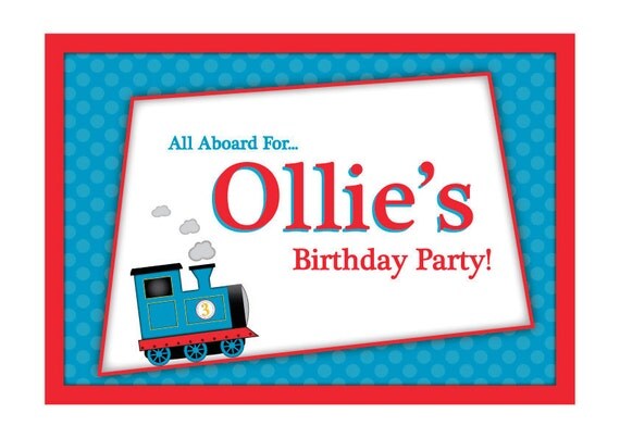 THOMAS 'Inspired' Train Party - Printable TRAIN Party WELCOME Sign - Personalized Il_570xn