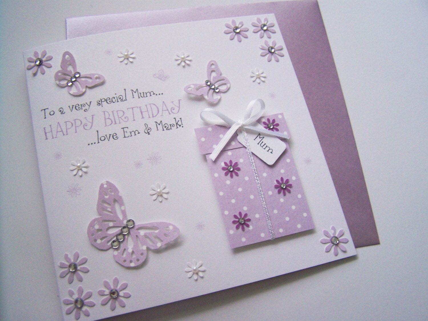 Gorgeous Hand Made Personalised Birthday Card.