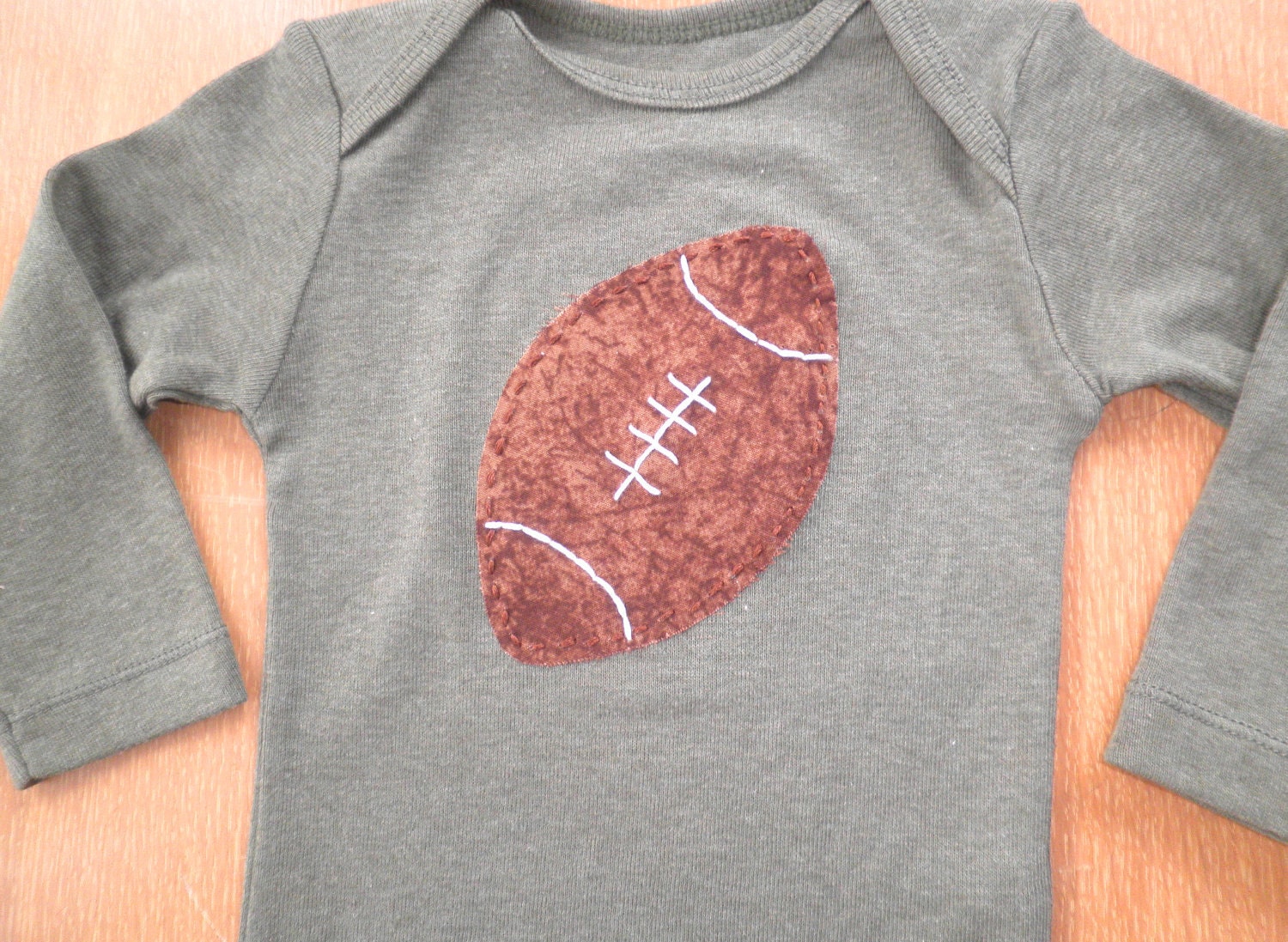 Football Applique on White Bodysuit