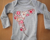 Blowdryer Applique on White Bodysuit