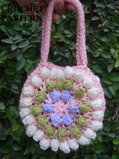 PATTERN PDF FILE crochet circular poppy purse
