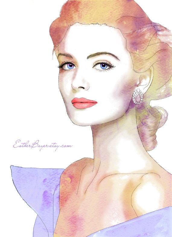Grace- Vintage French Vogue Paris Watercolor Print Fashion Illustration Poster
