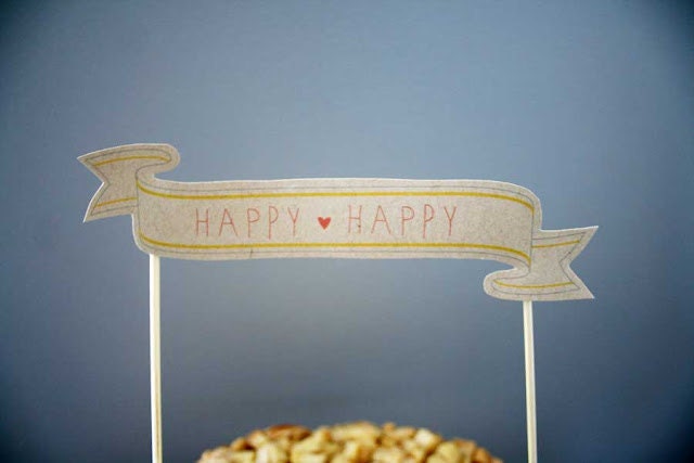 Happy Birthday Banner Cake Topper