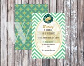 VINTAGE VW BUG Car Invitation - Bug Car Invitation - Mint Invitation - Birthday Party or Baby Shower Invitation Il_170x135