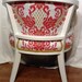 Dazzling Damask Cane French Chair Red Yellow Bedazzle shabby modern chic side accent
