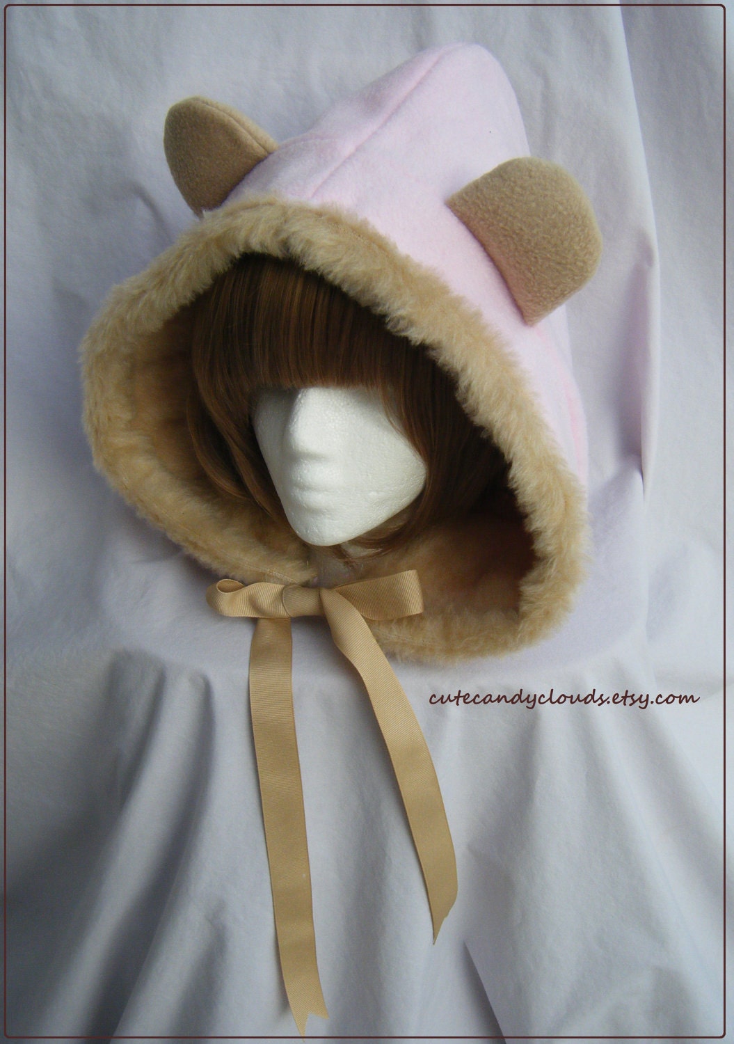 Strawberry chocolate soft and plush teddy bear hood