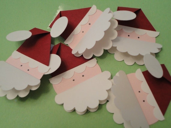 SALE - Christmas Gift Tags - Santa (set of 5)