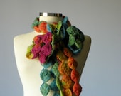 Crochet scarf soft mohair yarn, handmade chunky neckwarmer, winter women accessories, infinity scarf fall fashion, christmas gift idea