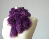 Knitted scarf soft yarn, purple, handmade neckwarmer autumn women accessories, fall fashion, Valentine's day gift idea