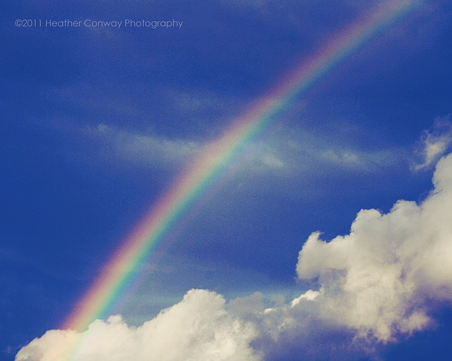 ON SALE -Bright Rainbow blue summer sky, signed 8x10 - Wall Decor - Fine Art Photography, In Stock
