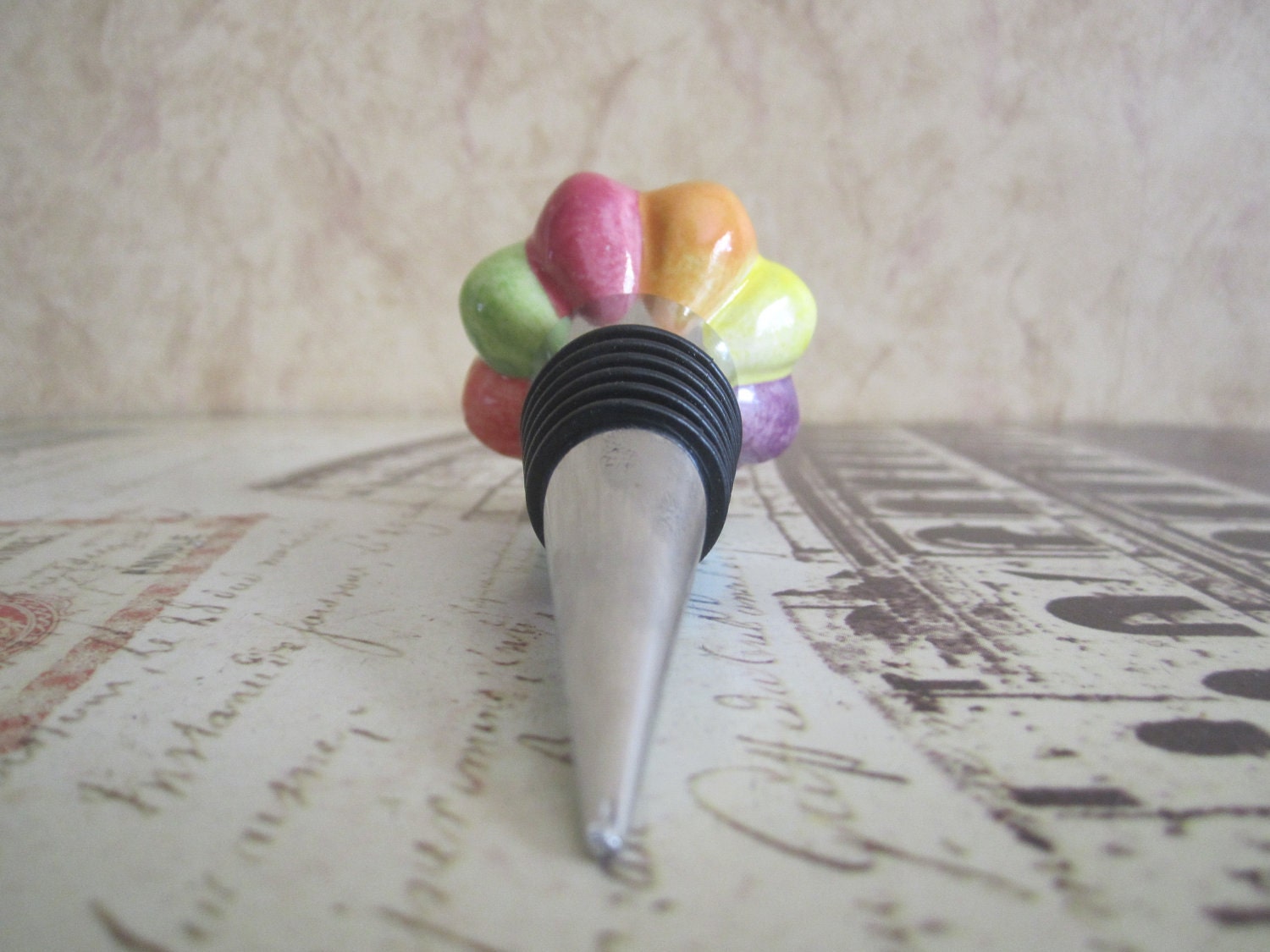 Wine Bottle Stopper - Vintage Multi-Colored Wine Stopper