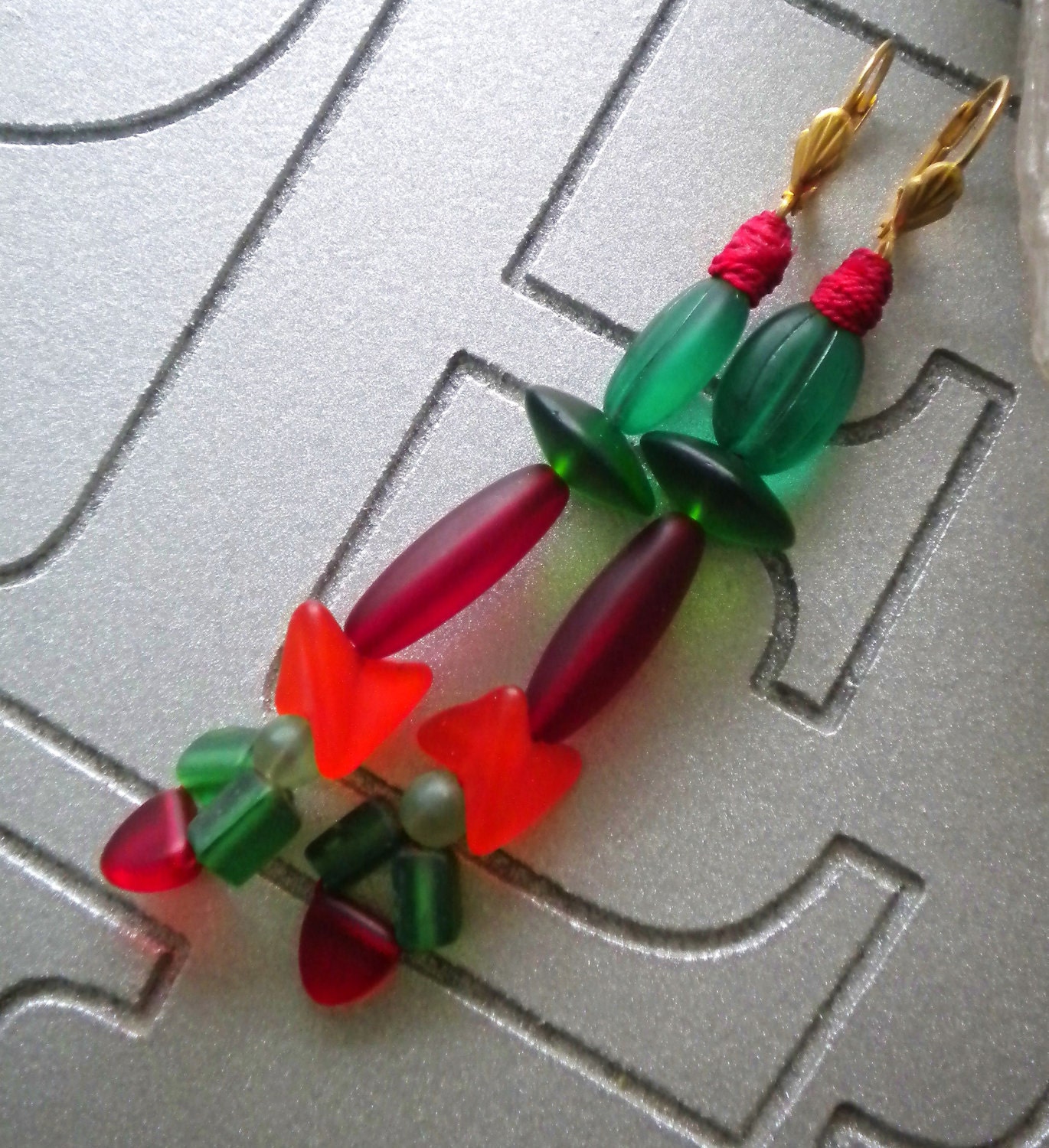 venetian glass earrings colorful young and fun unique - EARRINGS PRISCILLA - handmade with love