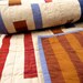 Modern Baby Quilt, Brown Woven Stripes