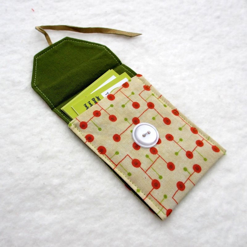 Business Card Holder, Fabric Card Case, Retro