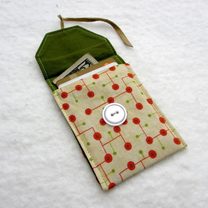 Business Card Holder, Fabric Card Case, Retro
