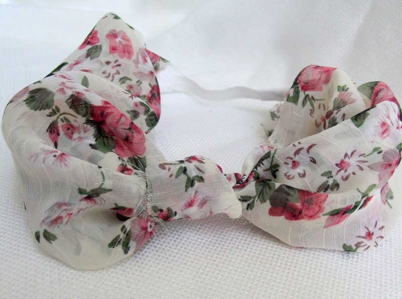 Turban Knot Headband, Floral Headband, Bandana Style Headband