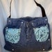 Denim Tote Bandana Pockets- OOAK