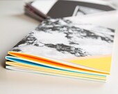 A5 sized notebook/journal,  photo cover with geometric shapes, perfect bound