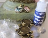DIY Jewelry 10 Glass Photo Charm Kit Makes 10 Complete Sets Glass Magnifying Domes
