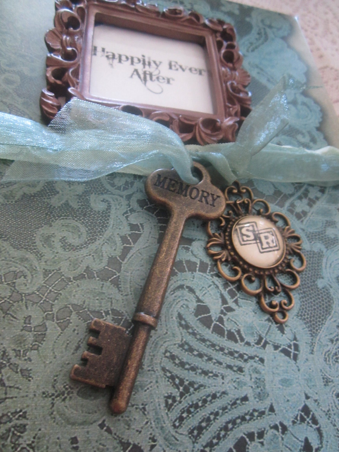Victorian Vintage Styled Paper Lace Wedding Guest Book Coptic Stitched Ready to Personalize