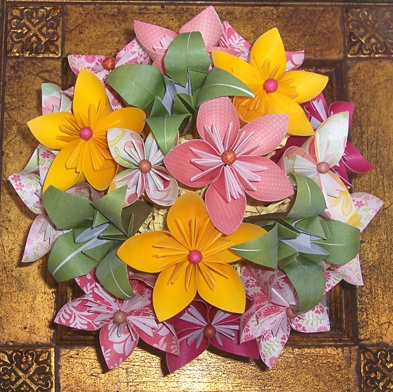 Paper flower bouquet, Paper flowers, origami paper bouquet, Made to order.