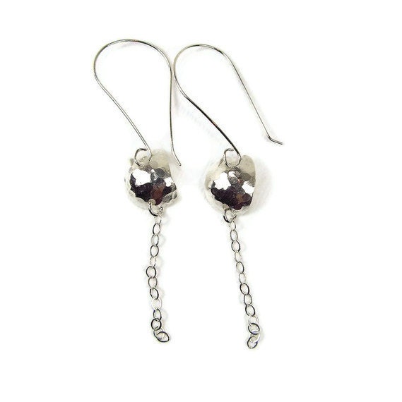 TULIP Earrings Flower Earrings Hammered Sterling Silver Earrings Spring Fashion Jewelry Whimsical Earrings Textured Metal Spring 2013