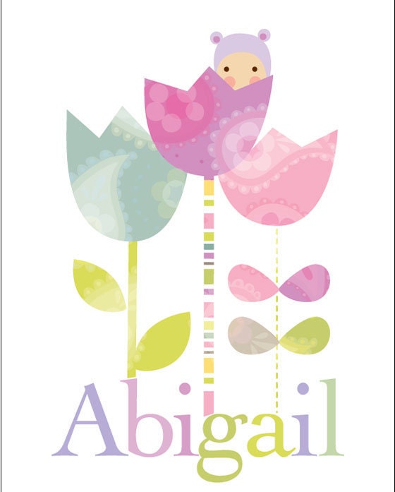 peekaboo baby girl. personalized 8 x 10 print
