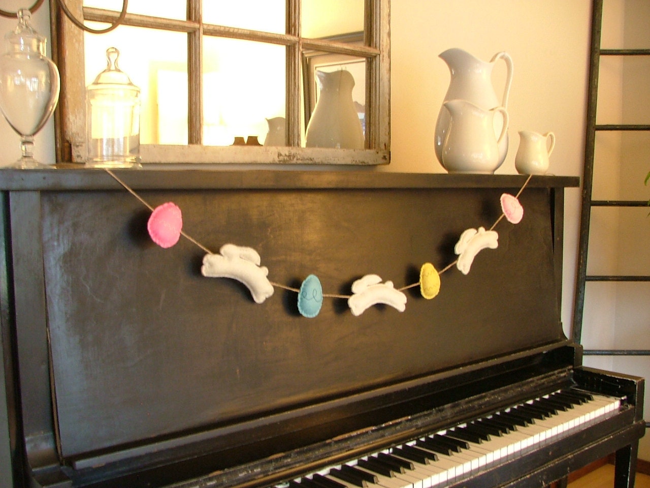 Easter Decoration/Garland with Bunnies and Eggs