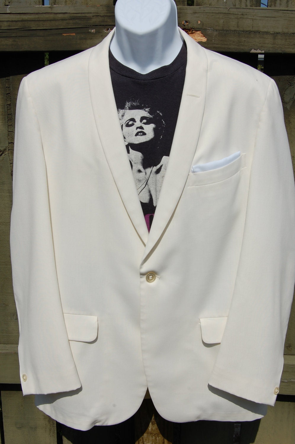 mens CREAM Tuxedo Jacket / Vintage Dinner Jacket