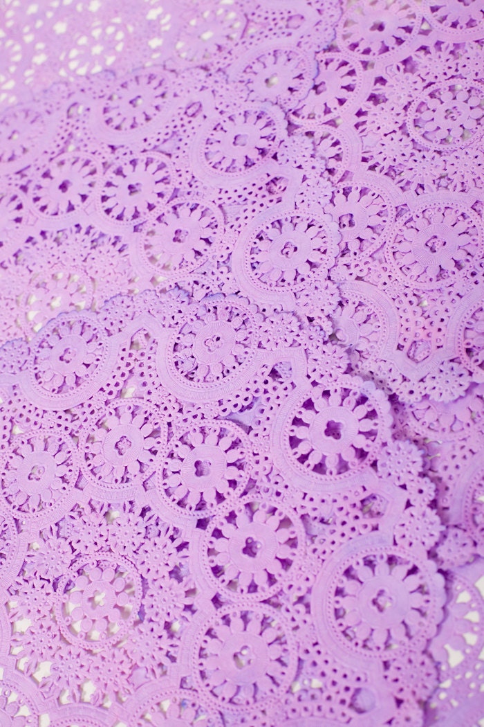 Purple Hand Dyed Paper Doilies