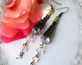 gothic filigree crystal earrings