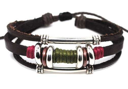 Surfer Hemp Leather Bracelet Wristband Mens Womens l71