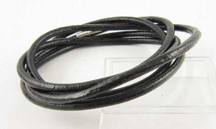 5 circles Black Leather Bracelet Wristband Mens Womens Friendship ff40