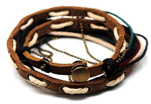 Leather Bracelet Wristband cuff bracelet friendship bracelets Mens Womens d28