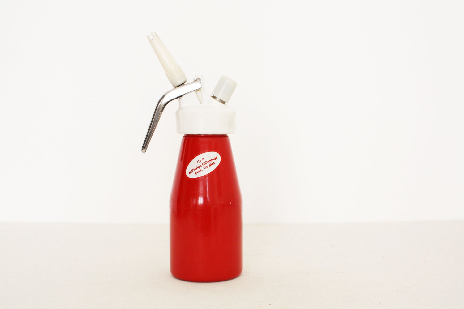 Vintage milk cream red bottle