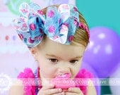 SuPeR FuN CuPcAkE Theme Birthday Bow / Headband-First Birthday- Pageant-Birthday Photo Prop