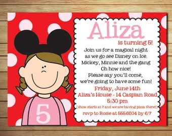 Mickey Mouse Disney Birthday Party Invitation - Printable