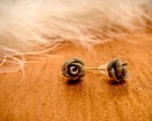 Gray Rosette Earrings