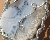 CLEARANCE Geode Crystal Slice Wire Wrapped Pendant
