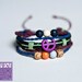 Handmade Retro Bracelet - Hemp and leather cord peace sign bead bracelet
