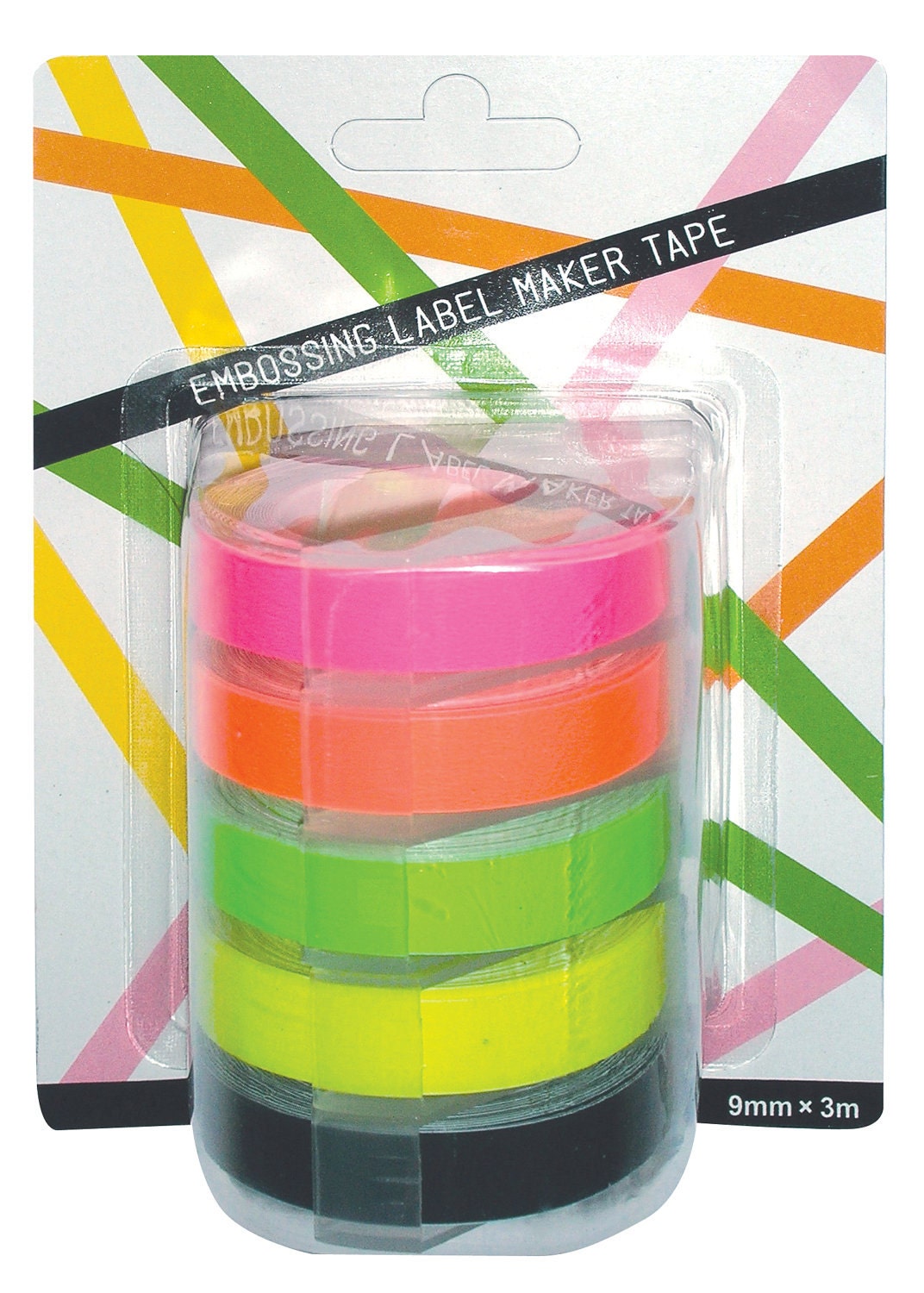 OH MY Motex FLUORO Pack Embossing Label Maker Refill Tapes (9mm x 3m)