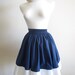 Nautical Navy Blue and Summer Cotton White Sailor Mori girl Full skirt