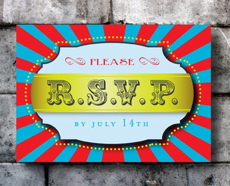 Custom Vintage Wedding Invitation: Circus Under the Big Top