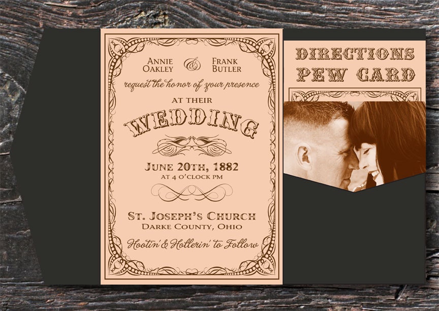Custom Vintage Wedding Invitation: Wild West Suite