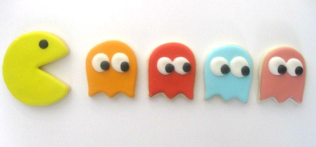 Pacman and Ghosts Sugar Cookies - 1 Dozen