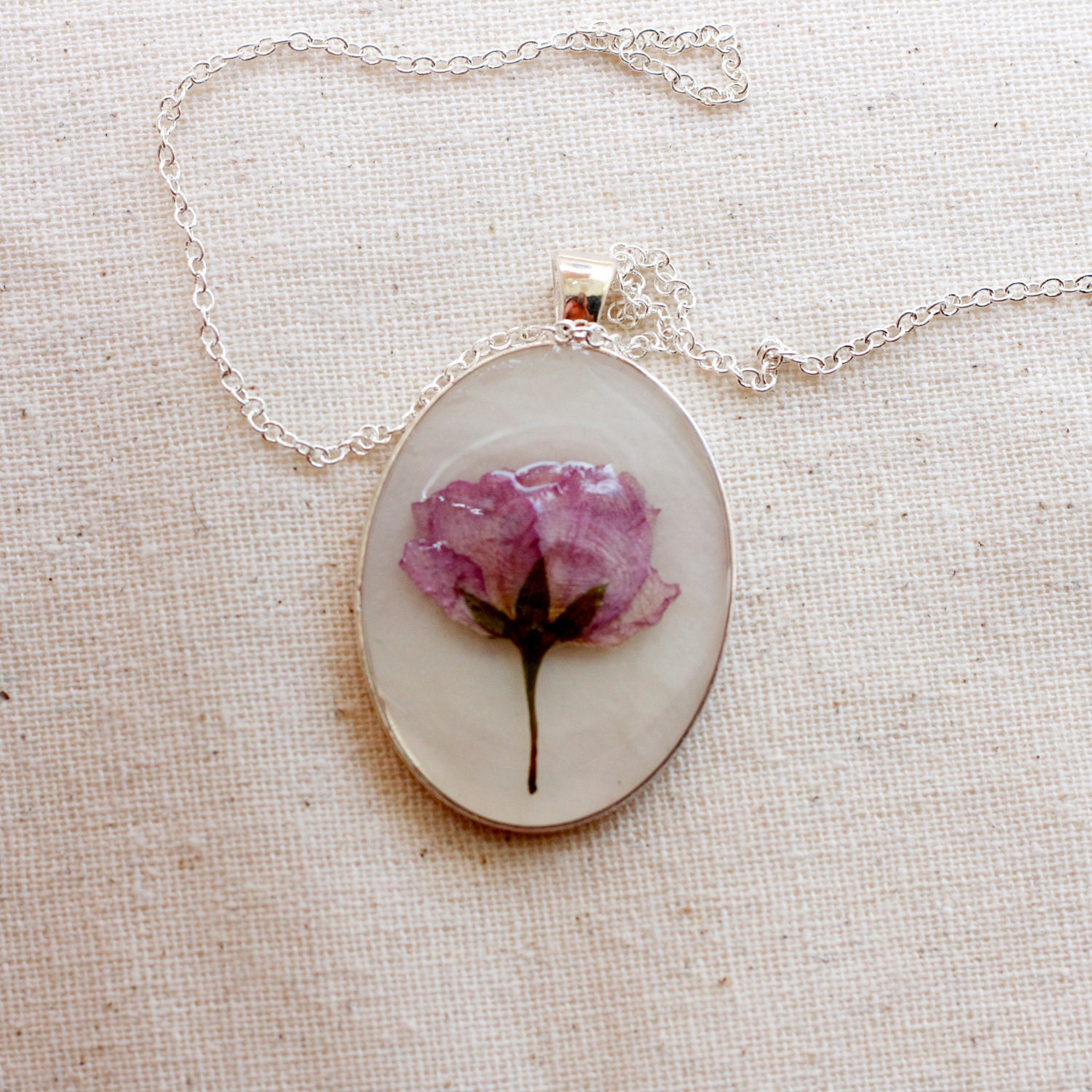 pressed flower necklace pink dusty rose botanical Pendant with Handmade Paper - resin jewelry spring summer garden mothers day